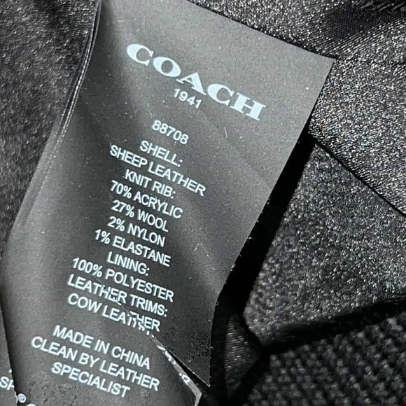 Coach Sheep Leather Brown Men's Biker Motorcycle Jacket Size 50 Zipped Pockets - Picture 13 of 16